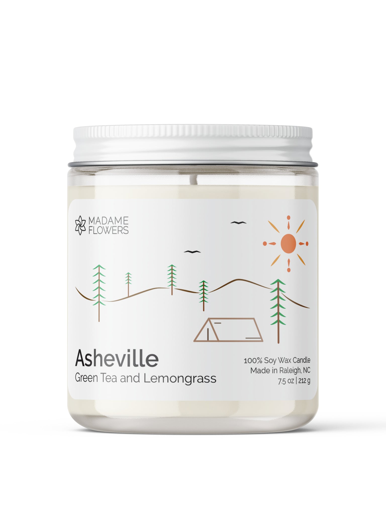Asheville North Carolina Candle | Blue Ridge Mountains | Green Tea and Lemongrass